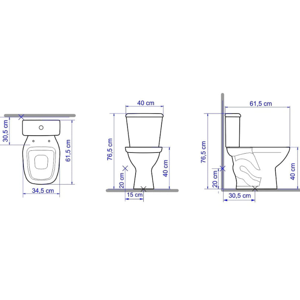 Kit Bacia com Caixa Acoplada Mariana Preto - CBMAR12 - ICASA - Imagem 4