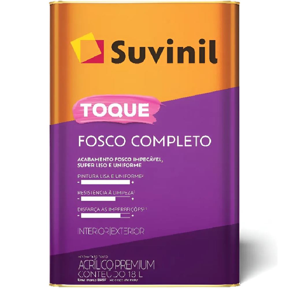 Tinta Acrílica 18 Litros Toque Fosco Completo Crômio - 50841597 - SUVINIL