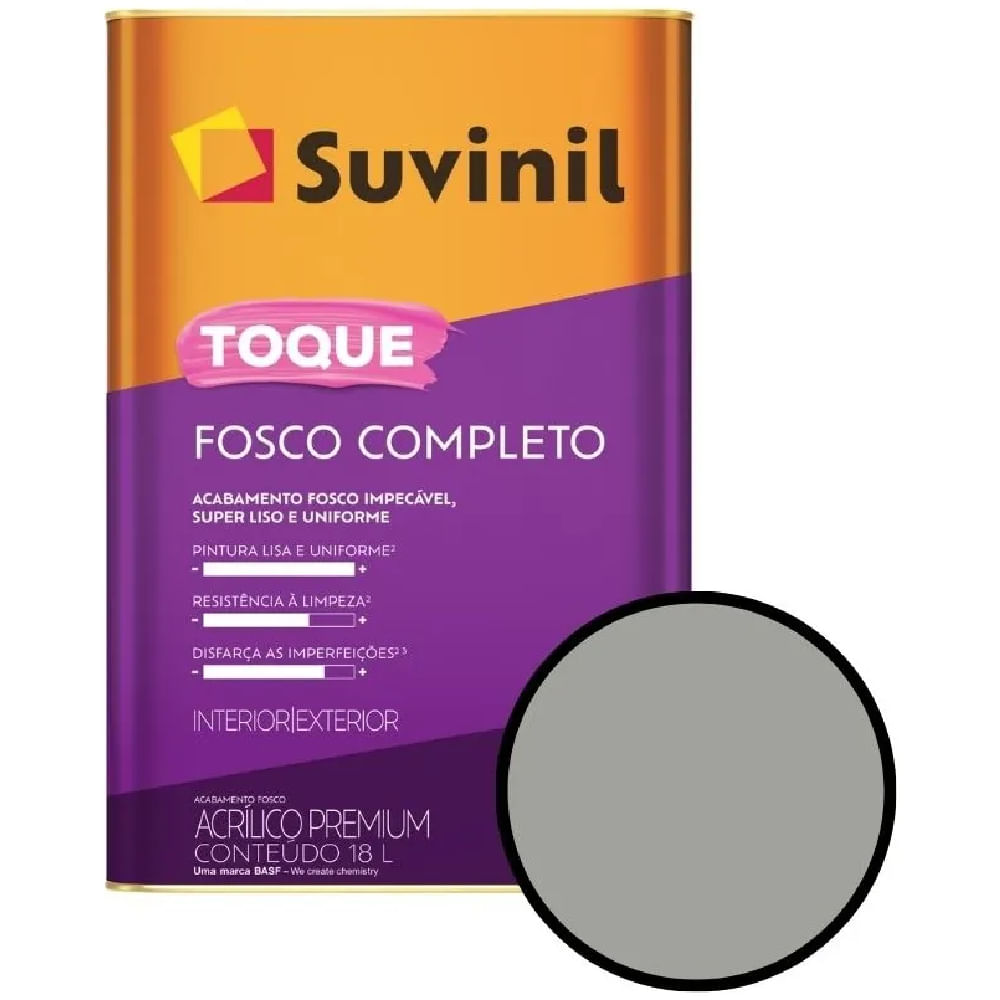 Tinta Acrílica 18 Litros Toque Fosco Completo Elefante - 50841599 - SUVINIL - Imagem 2