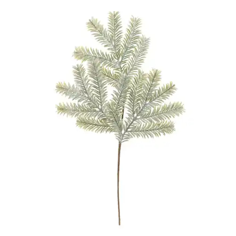 Galho Decorativo com Folhas Branco e Verde 49cm - 1091184 - CROMUS