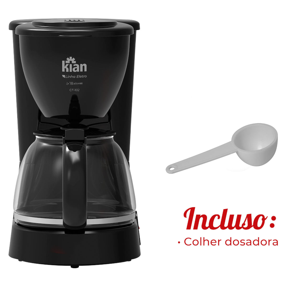 Cafeteira Elétrica 18 Xicaras 220 Volts 650 Watts Preta - 24740 - KIAN - Imagem 3