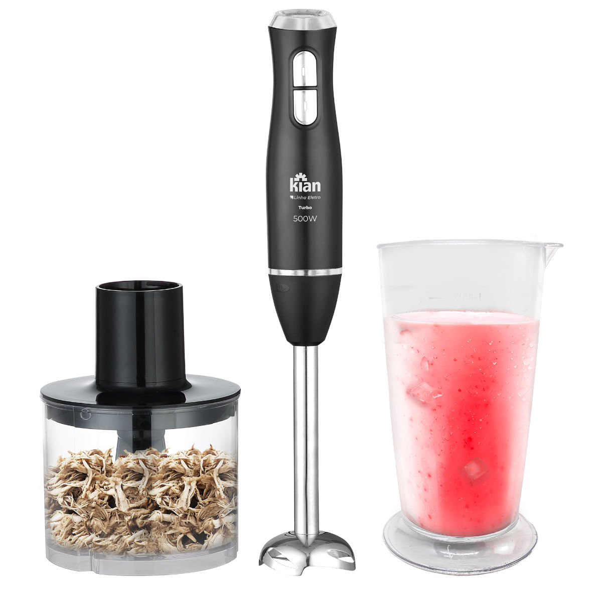 Mixer 2x1 Haste Inox 700ml 500 Watts Preto 220 Volts - 24464 -KIAN - Imagem 2