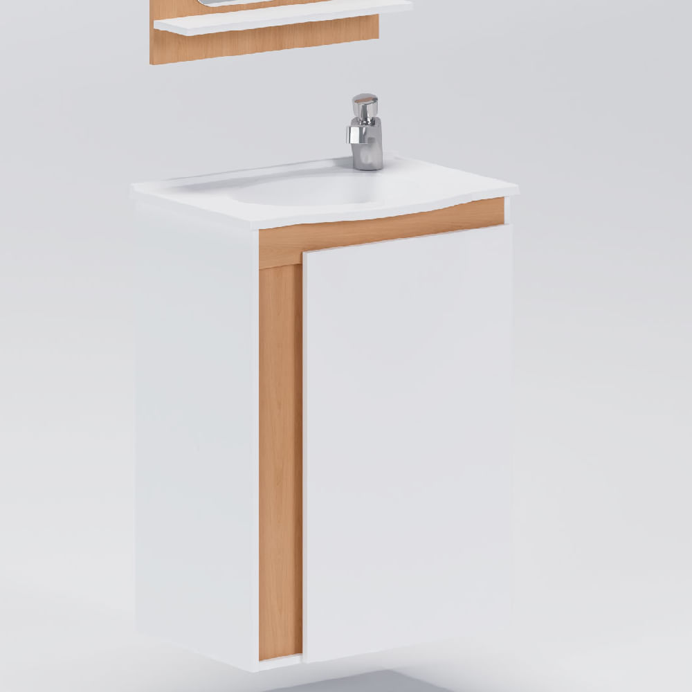 Armário Banheiro Madeira 50cm Begônia Jequitibá Branco - P103370 - COZIMAX - Imagem 3