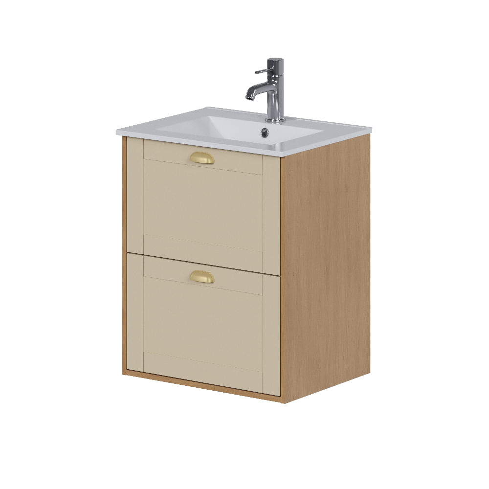 Armário Banheiro Madeira 60cm Grou Jequitibá Areia - P103367 - Cozimax