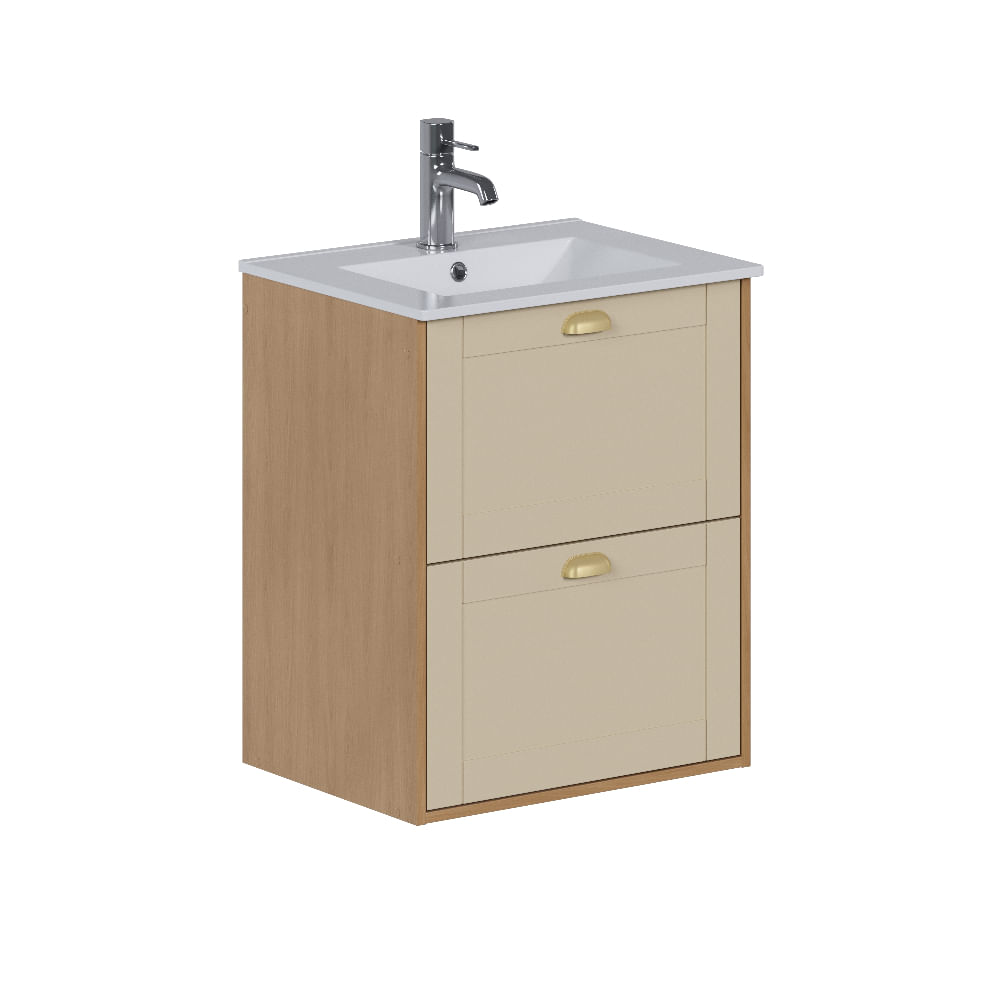 Armário Banheiro Madeira 60cm Grou Jequitibá Areia - P103367 - Cozimax - Imagem 2