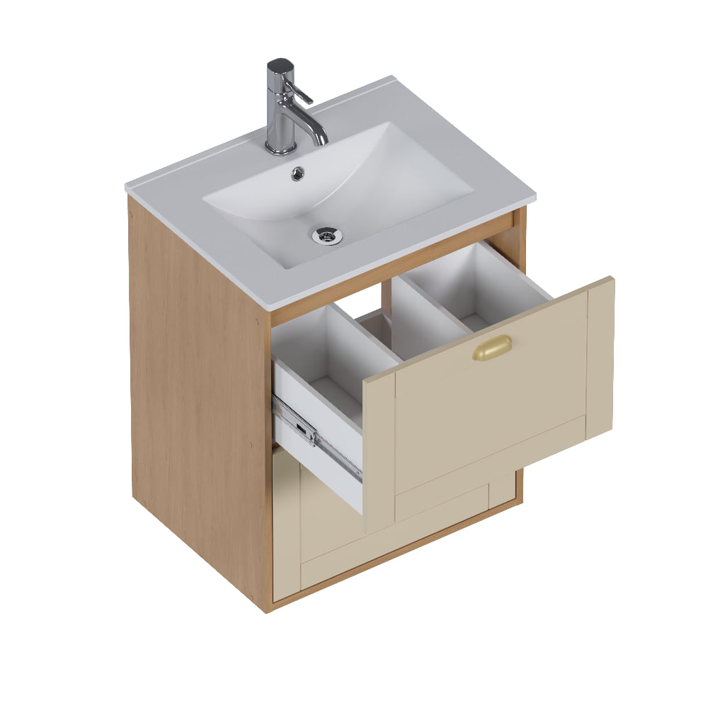 Armário Banheiro Madeira 60cm Grou Jequitibá Areia - P103367 - Cozimax - Imagem 3