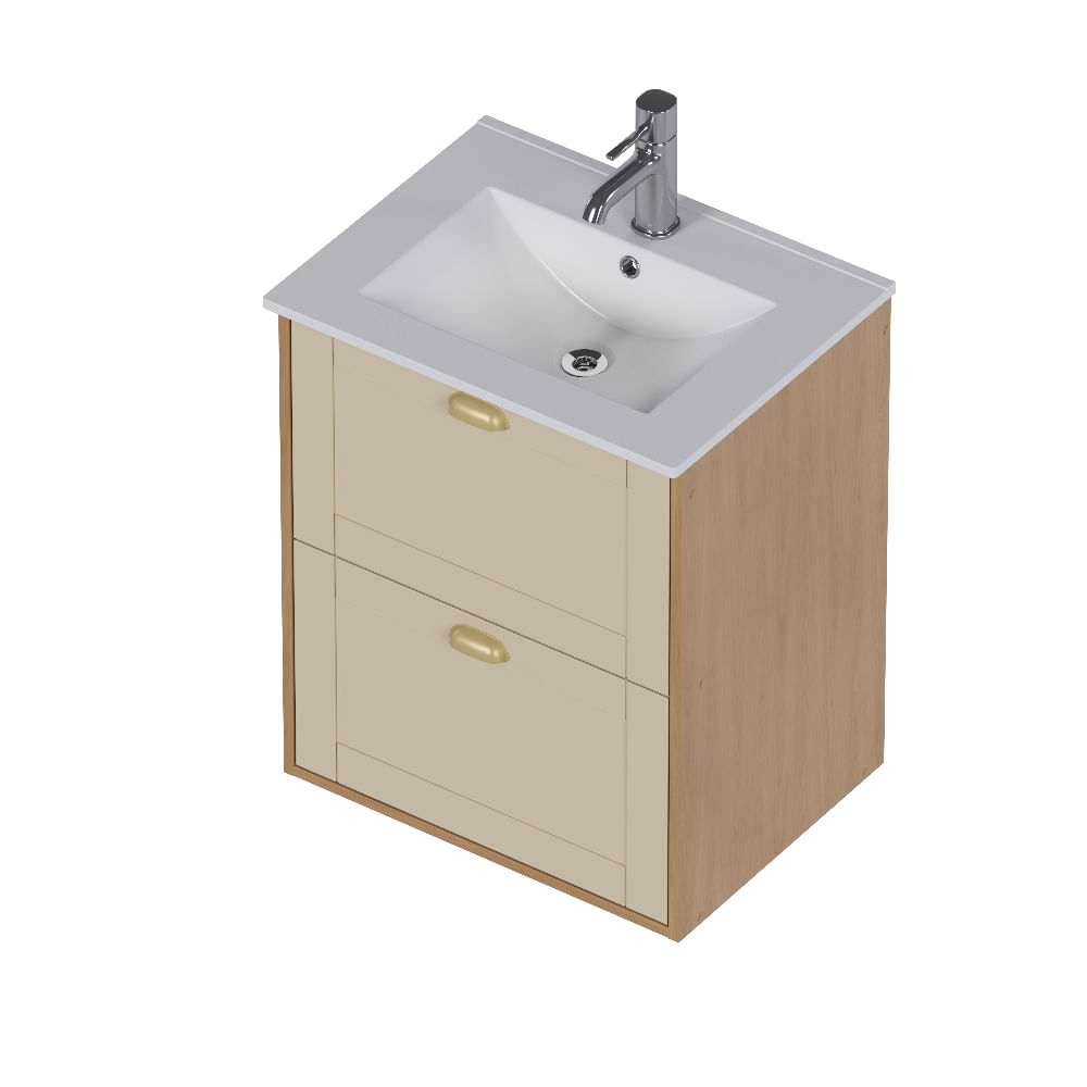 Armário Banheiro Madeira 60cm Grou Jequitibá Areia - P103367 - Cozimax - Imagem 5