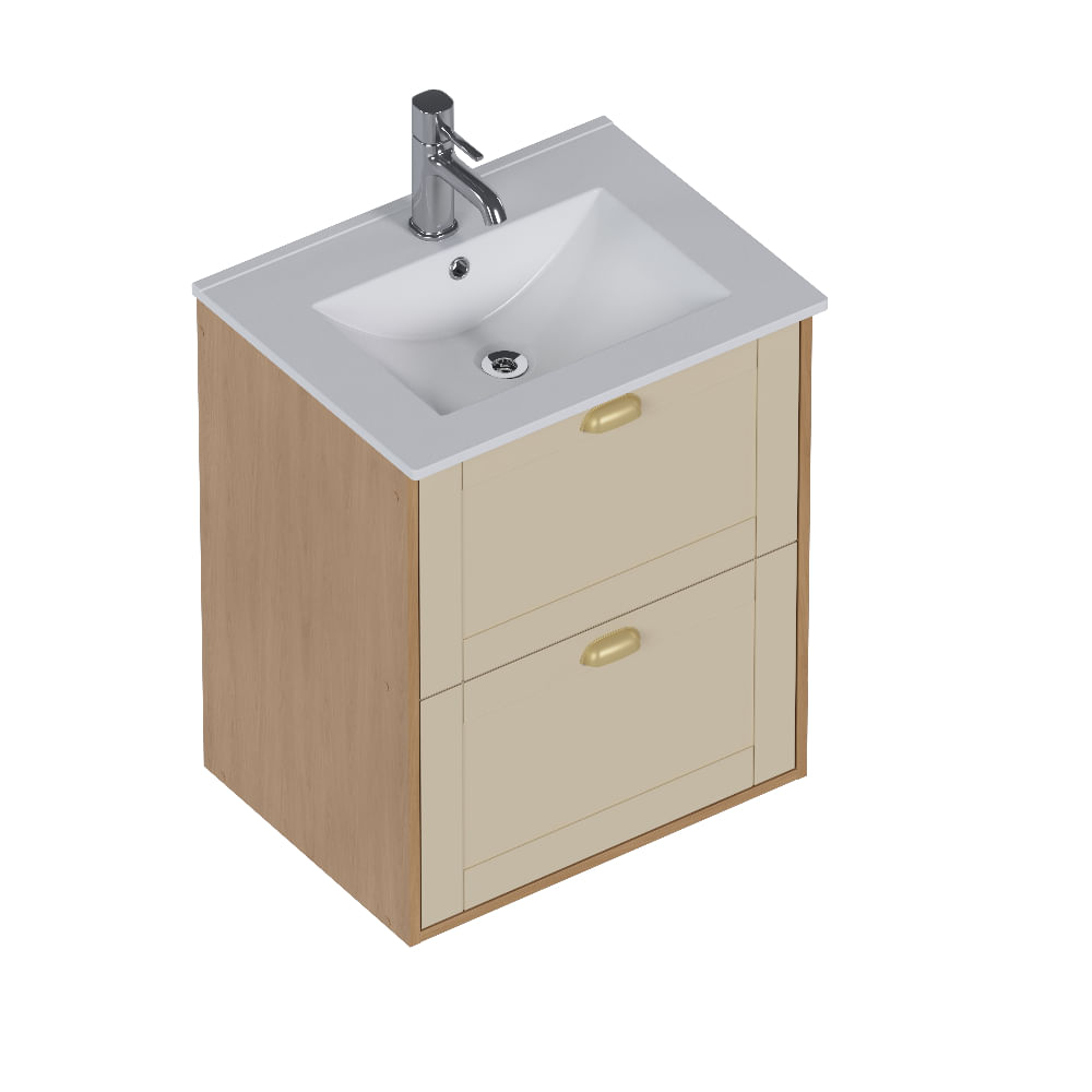 Armário Banheiro Madeira 60cm Grou Jequitibá Areia - P103367 - Cozimax - Imagem 6