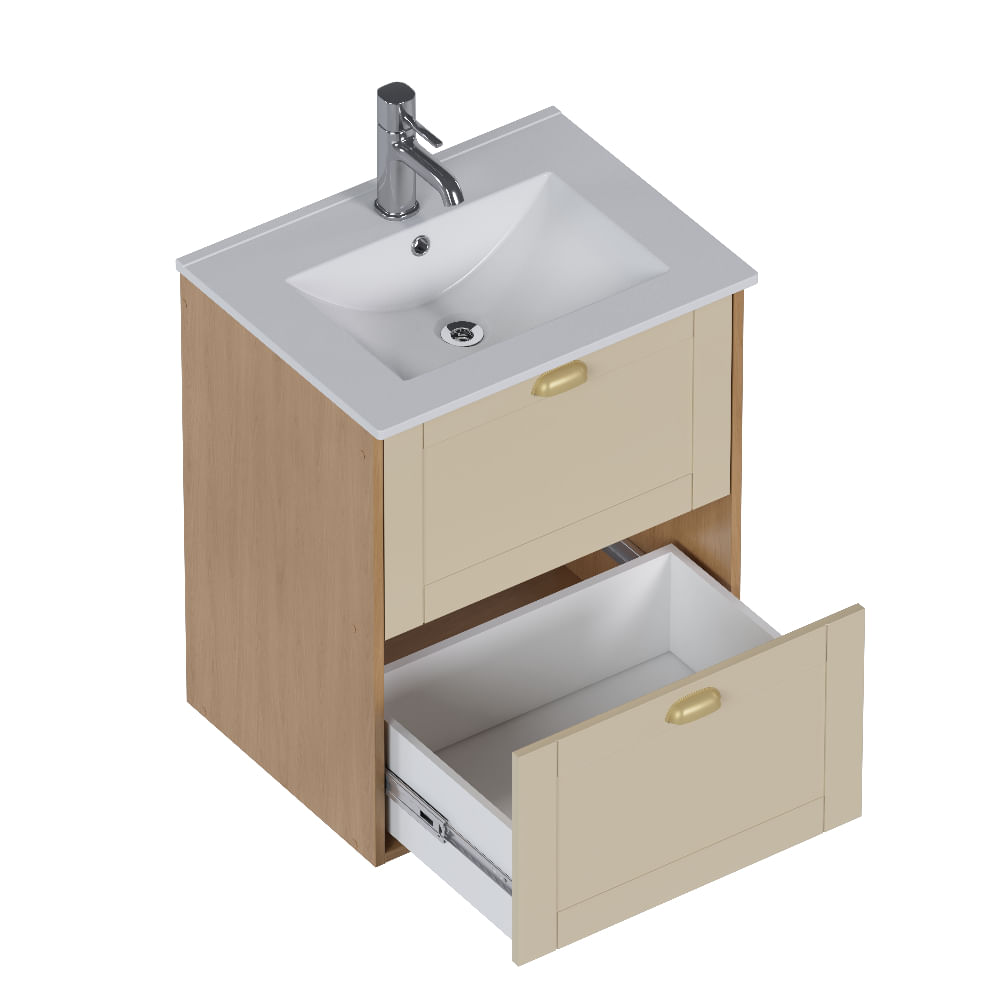 Armário Banheiro Madeira 60cm Grou Jequitibá Areia - P103367 - Cozimax - Imagem 7