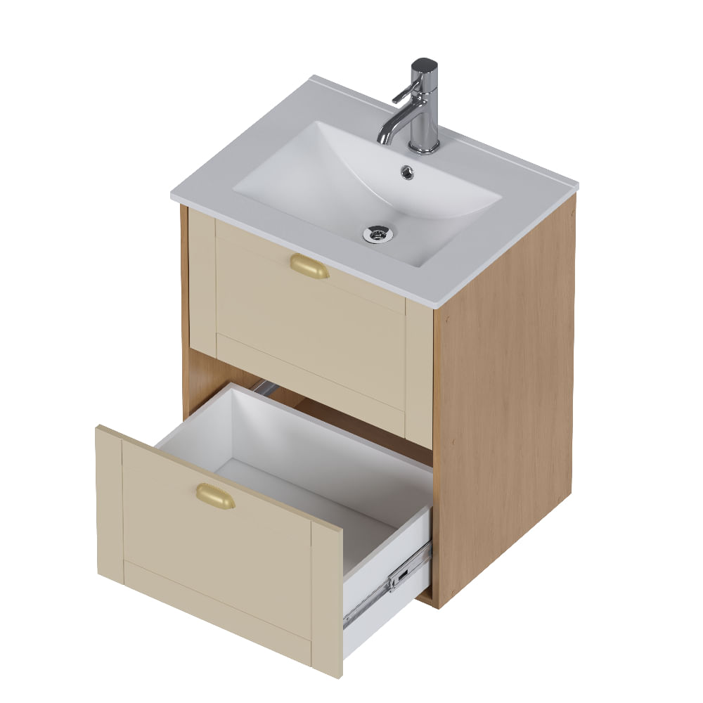 Armário Banheiro Madeira 60cm Grou Jequitibá Areia - P103367 - Cozimax - Imagem 8