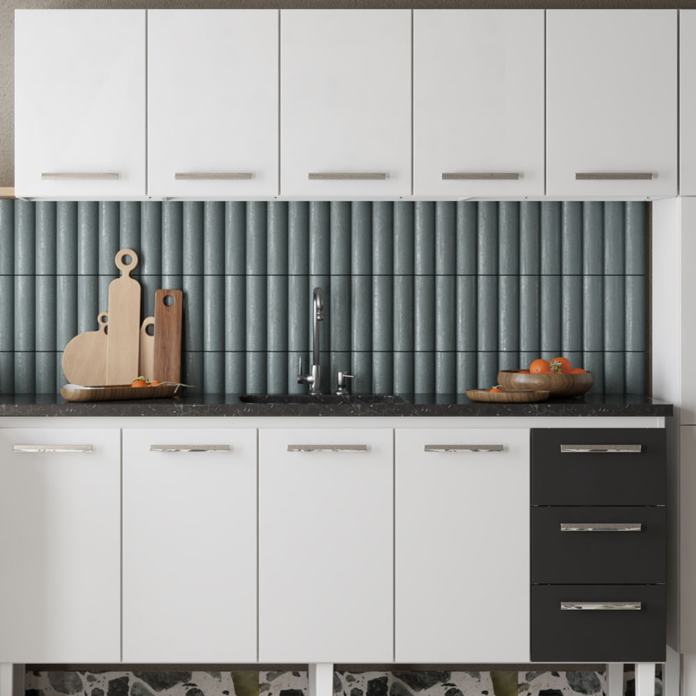 Gabinete Aço Novo Venus 1,92 Metros Preto Para Pia de 2,00 Metros - P103630 - COZIMAX - Imagem 2